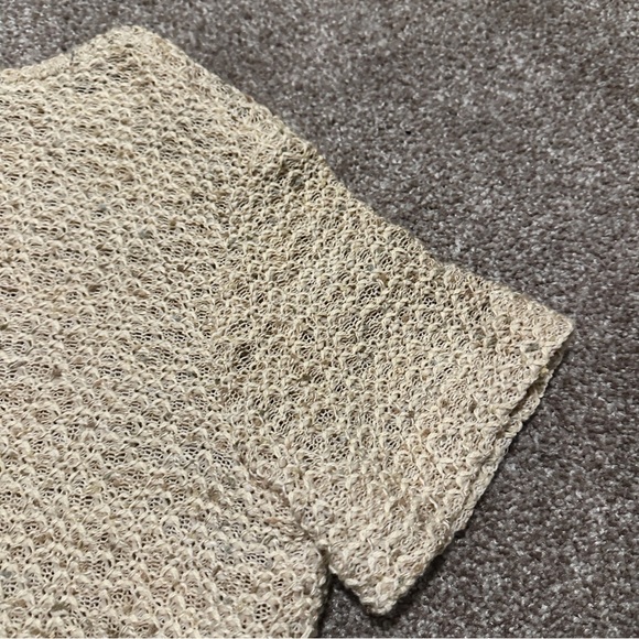 Vintage 70s/80s Beige Knit Short Sleeve Top Women’s Size Small Cream Boho Retro - Picture 10 of 13